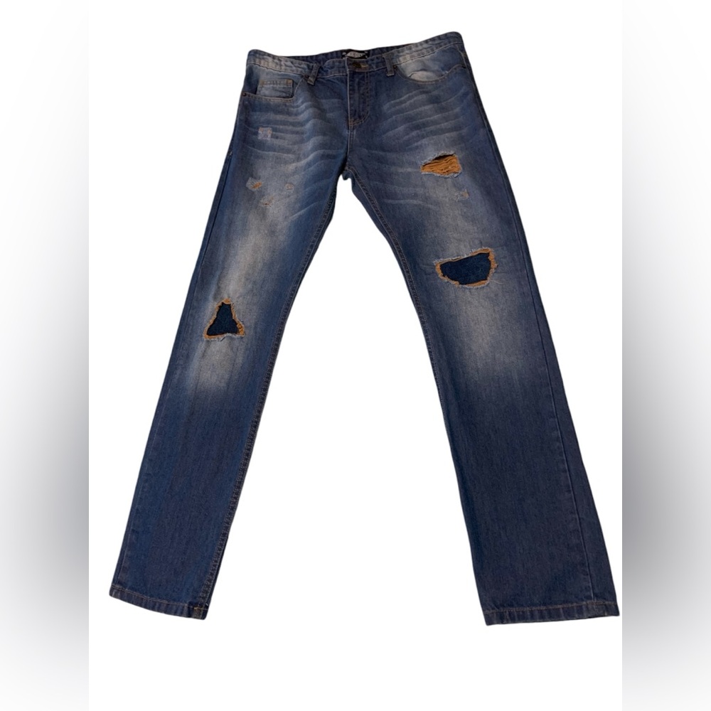 Breakout Men’s Distressed Slim Fit Denim Jeans, 34x32